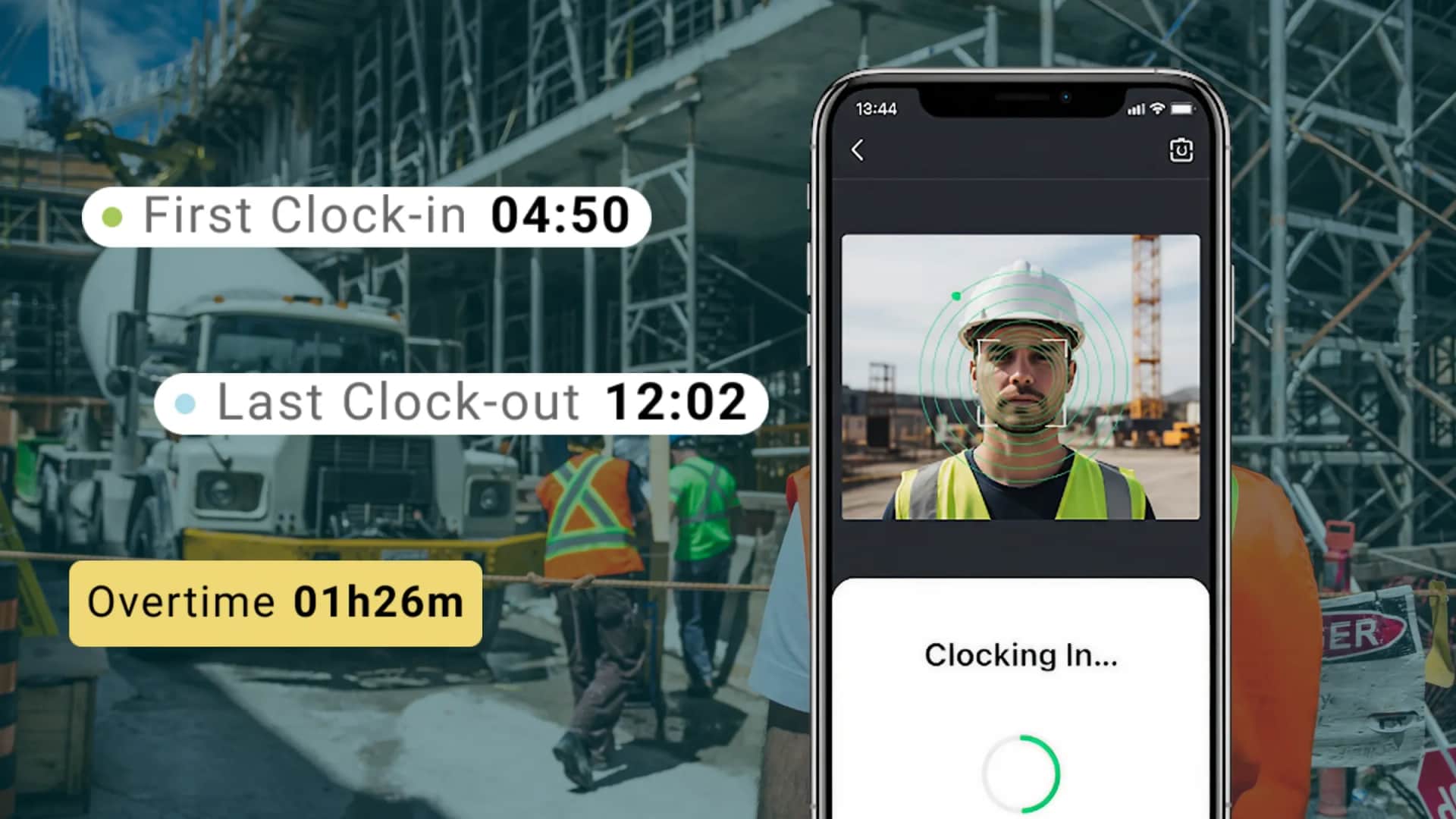 facial clocking app with hours